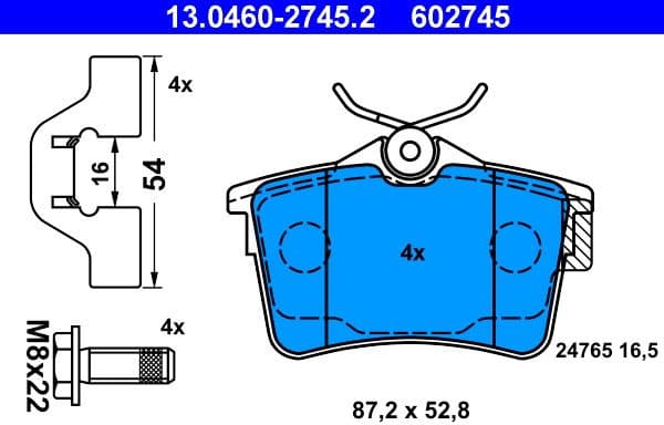 Brake Pad Set, disc brake 13.0460-2745.2 - image 3