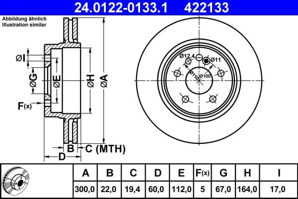 Brake Disc 24.0122-0133.1 - image 2