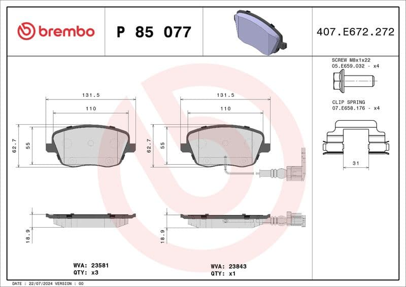 Brake Pad Set, disc brake PRIME LINE P85077 - image 3