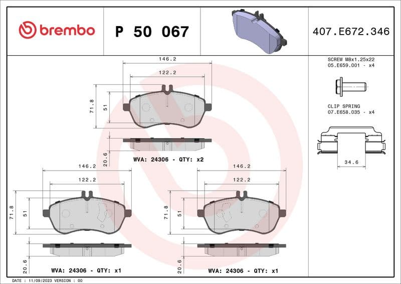 Brake pads front, Top Quality P50067 - image 3