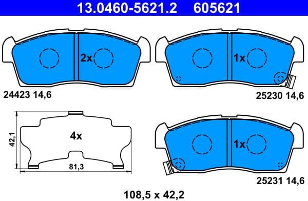 Brake Pad Set, disc brake 13.0460-5621.2 - image 2