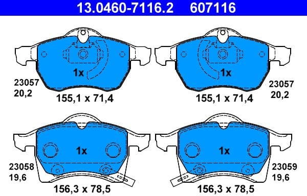 Brake Pad Set, disc brake 13.0460-7116.2 - image 2