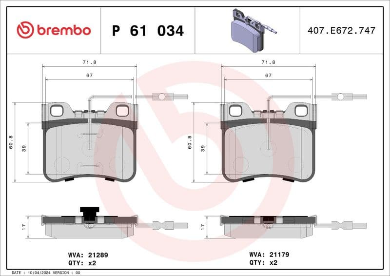 Brake Pad Set, disc brake PRIME LINE P61034 - image 3
