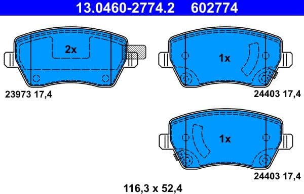 Brake Pad Set, disc brake 13.0460-2774.2 - image 2