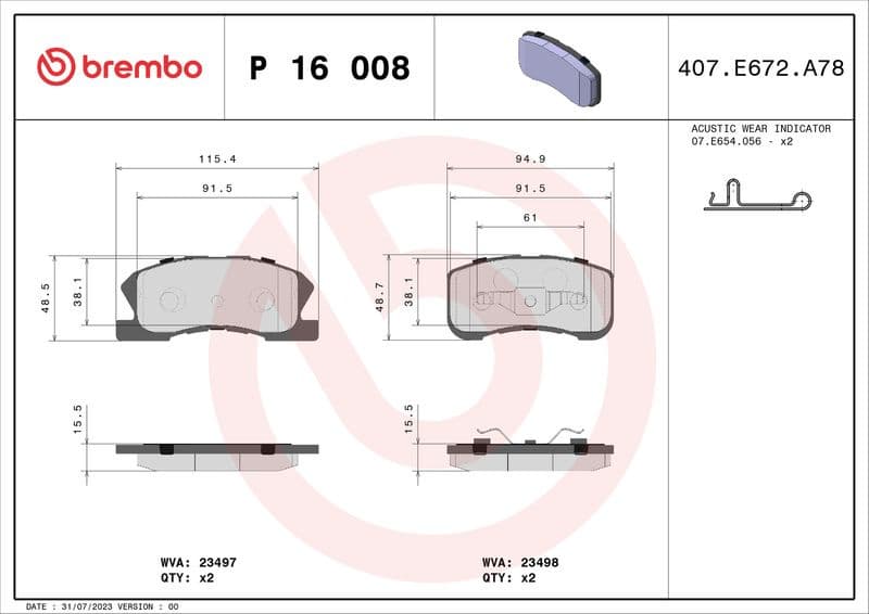 Brake Pad Set, disc brake PRIME LINE P16008 - image 3
