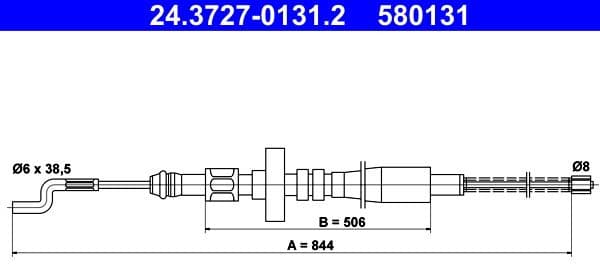 Cable Pull, parking brake 24.3727-0131.2 - image 2