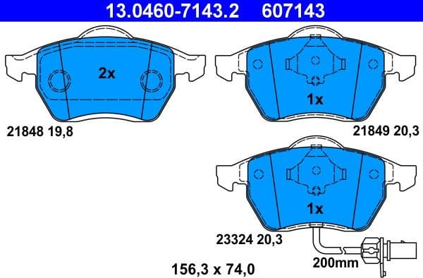 Brake Pad Set, disc brake 13.0460-7143.2 - image 2