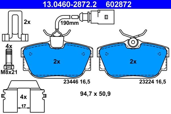 Brake Pad Set, disc brake 13.0460-2872.2 - image 2