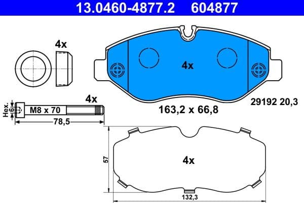 Brake Pad Set, disc brake 13.0460-4877.2 - image 2