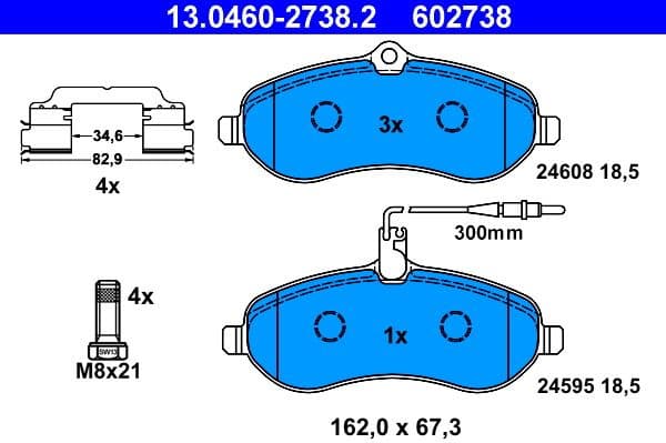 Brake Pad Set, disc brake 13.0460-2738.2 - image 2