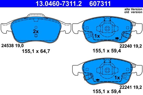 Brake Pad Set, disc brake 13.0460-7311.2 - image 3