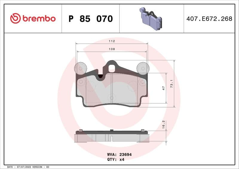 Brake Pad Set, disc brake PRIME LINE P85070 - image 3