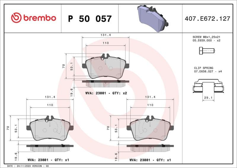 Brake pads front, Top Quality P50057 - image 3