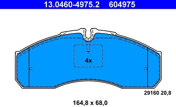 Brake Pad Set, disc brake 13.0460-4975.2 - image 2