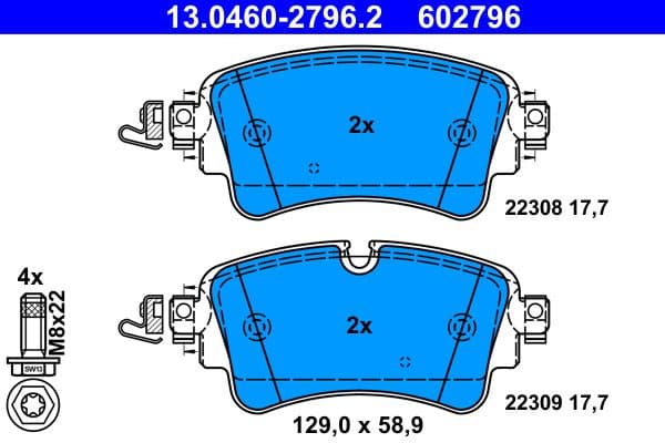 Brake Pad Set, disc brake 13.0460-2796.2 - image 2
