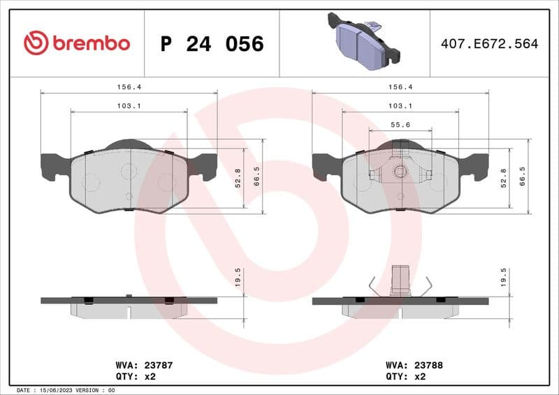 Brake Pad Set, disc brake PRIME LINE P24056 - image 3