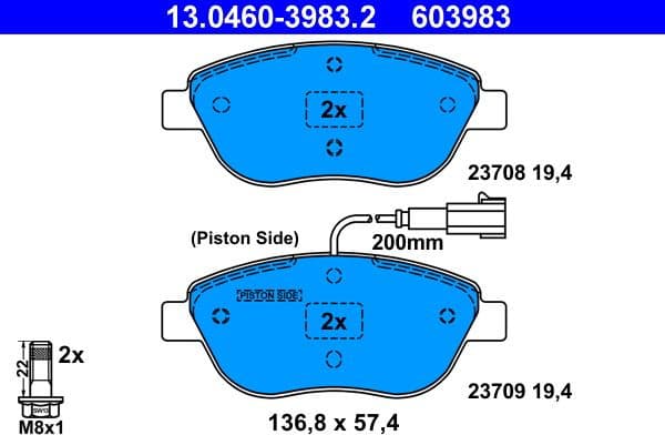Brake Pad Set, disc brake 13.0460-3983.2 - image 2