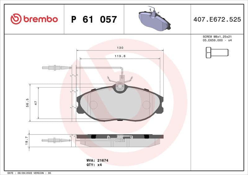 Brake Pad Set, disc brake PRIME LINE P61057 - image 3