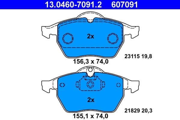 Brake Pad Set, disc brake 13.0460-7091.2 - image 2