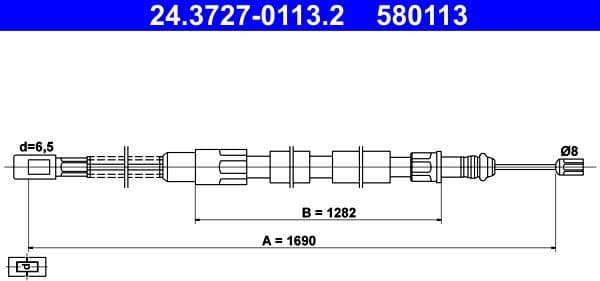 Cable Pull, parking brake 24.3727-0113.2 - image 2