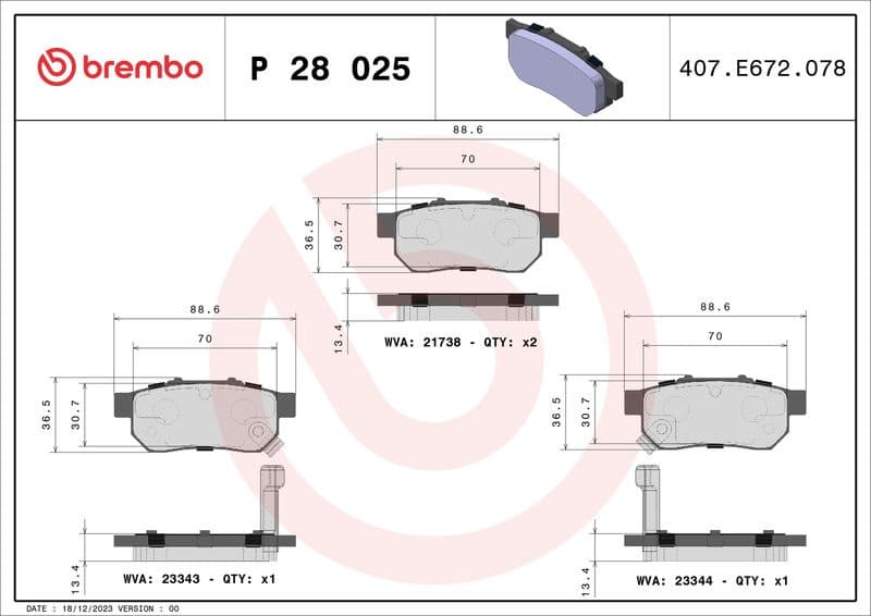 Brake Pad Set, disc brake PRIME LINE P28025 - image 3