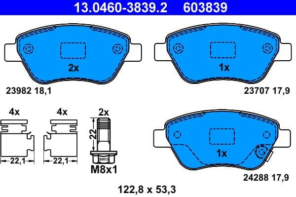 Brake Pad Set, disc brake 13.0460-3839.2 - image 2