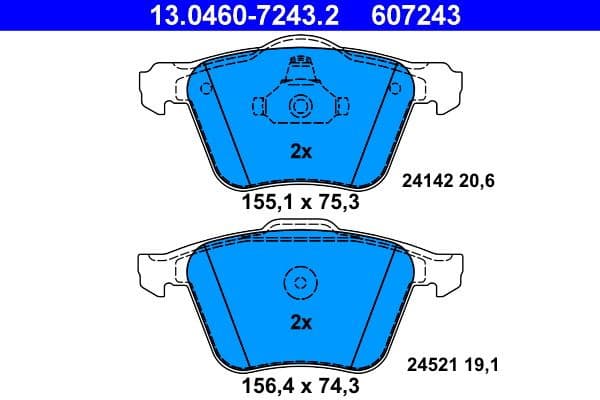 Brake Pad Set, disc brake 13.0460-7243.2 - image 2
