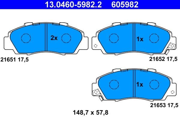 Brake Pad Set, disc brake 13.0460-5982.2 - image 2