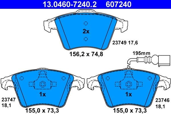 Brake Pad Set, disc brake 13.0460-7240.2 - image 3