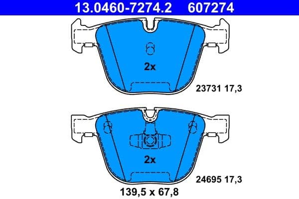 Brake Pad Set, disc brake 13.0460-7274.2 - image 2