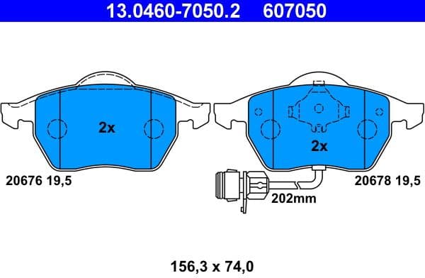Brake Pad Set, disc brake 13.0460-7050.2 - image 2
