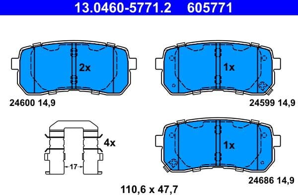 Brake Pad Set, disc brake 13.0460-5771.2 - image 2