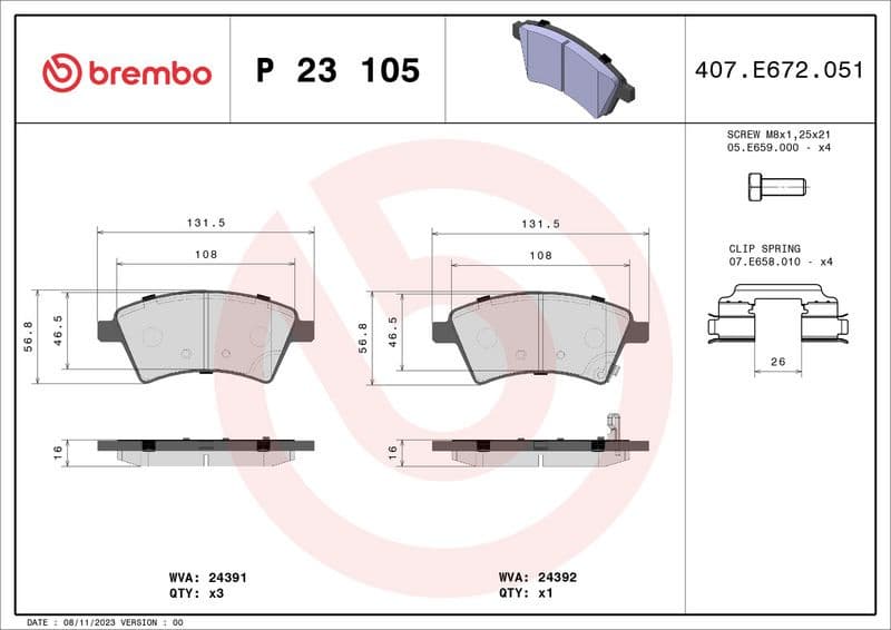 Brake Pad Set, disc brake PRIME LINE P23105 - image 3