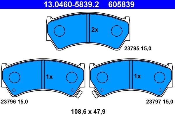 Brake Pad Set, disc brake 13.0460-5839.2 - image 2