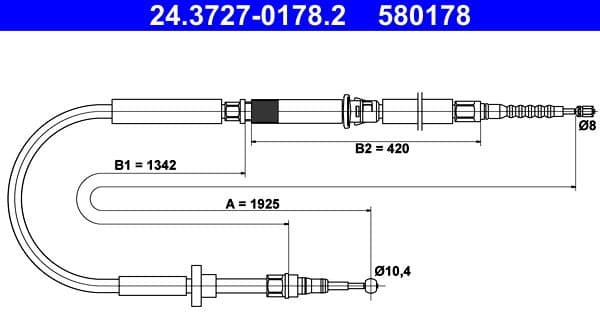 Cable Pull, parking brake 24.3727-0178.2 - image 2