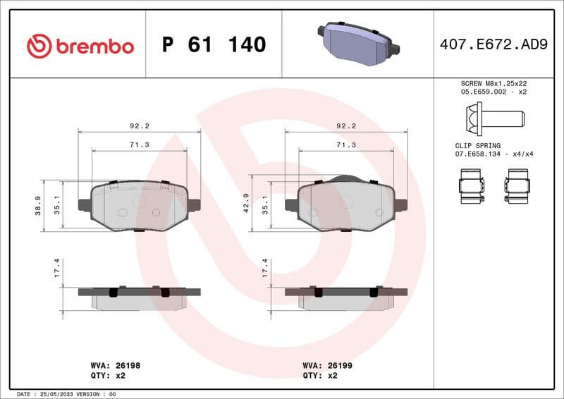 Brake Pad Set, disc brake PRIME LINE P 61 140 - image 2
