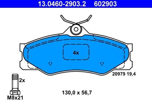 Brake Pad Set, disc brake 13.0460-2903.2 - image 2