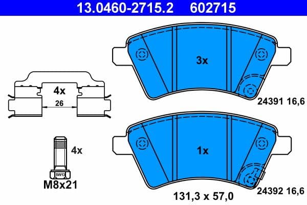 Brake Pad Set, disc brake 13.0460-2715.2 - image 3