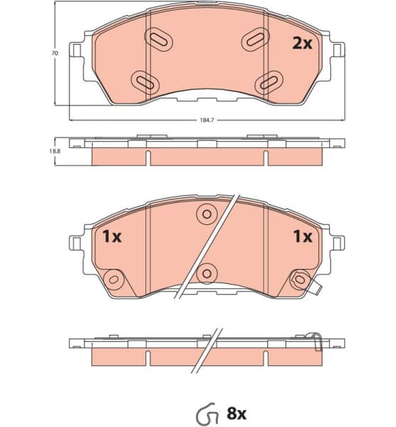 Brake Pad Set, disc brake GDB2550
