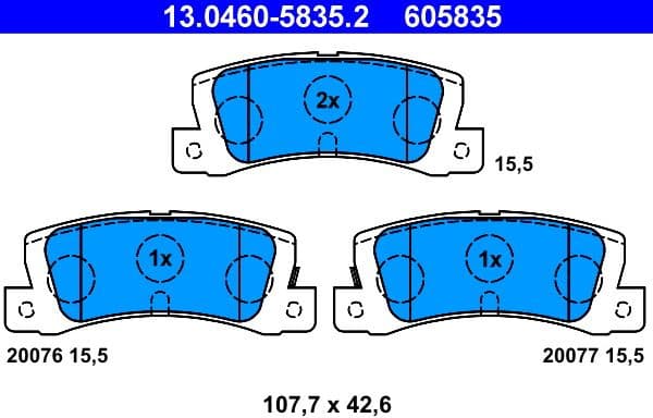 Brake Pad Set, disc brake 13.0460-5835.2 - image 2