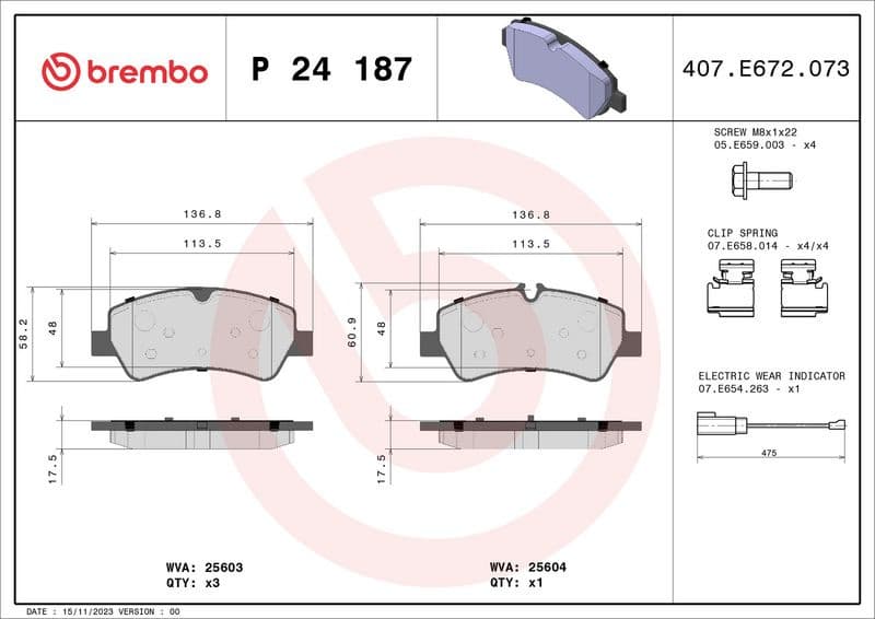 Brake Pad Set, disc brake PRIME LINE P24187 - image 3