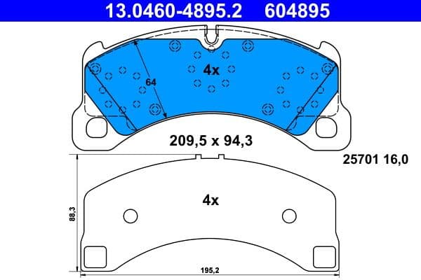 Brake Pad Set, disc brake 13.0460-4895.2 - image 2