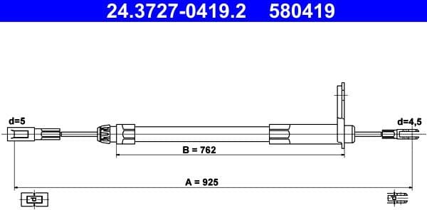 Cable Pull, parking brake 24.3727-0419.2 - image 2