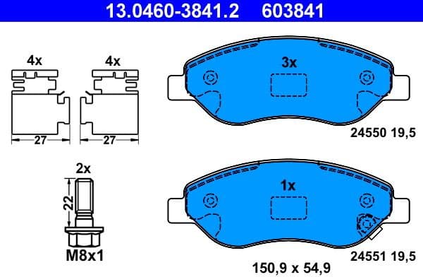 Brake Pad Set, disc brake 13.0460-3841.2 - image 2
