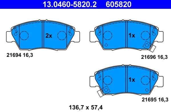 Brake Pad Set, disc brake 13.0460-5820.2 - image 2
