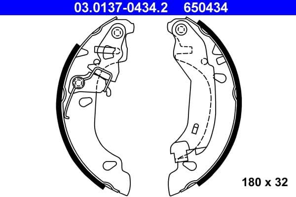 Brake Shoe Set 03.0137-0434.2 - image 2