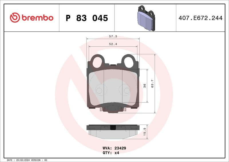 Brake Pad Set, disc brake PRIME LINE P83045 - image 3