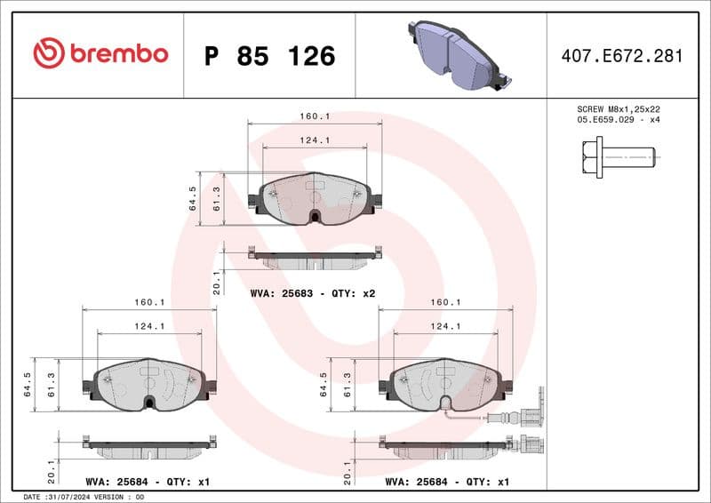 Brake Pad Set, disc brake XTRA LINE P85126X - image 3