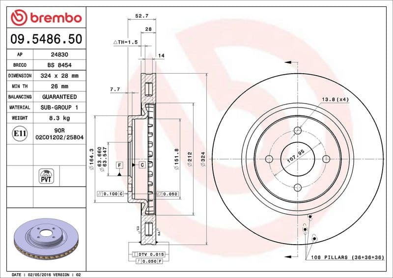 Brake Disc PRIME LINE 09.5486.50 - image 3