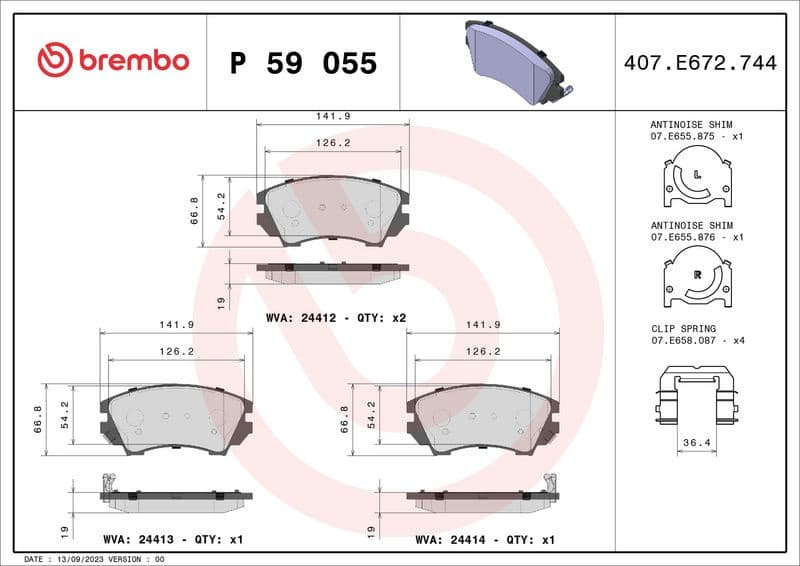 Brake Pad Set, disc brake XTRA LINE P59055X - image 3
